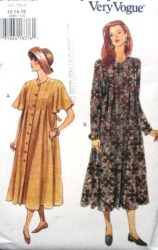 8889  VOGUE SO EZ LOOSE LONG FLARE TENT DRESS PATTERN 12-16 UNCUT